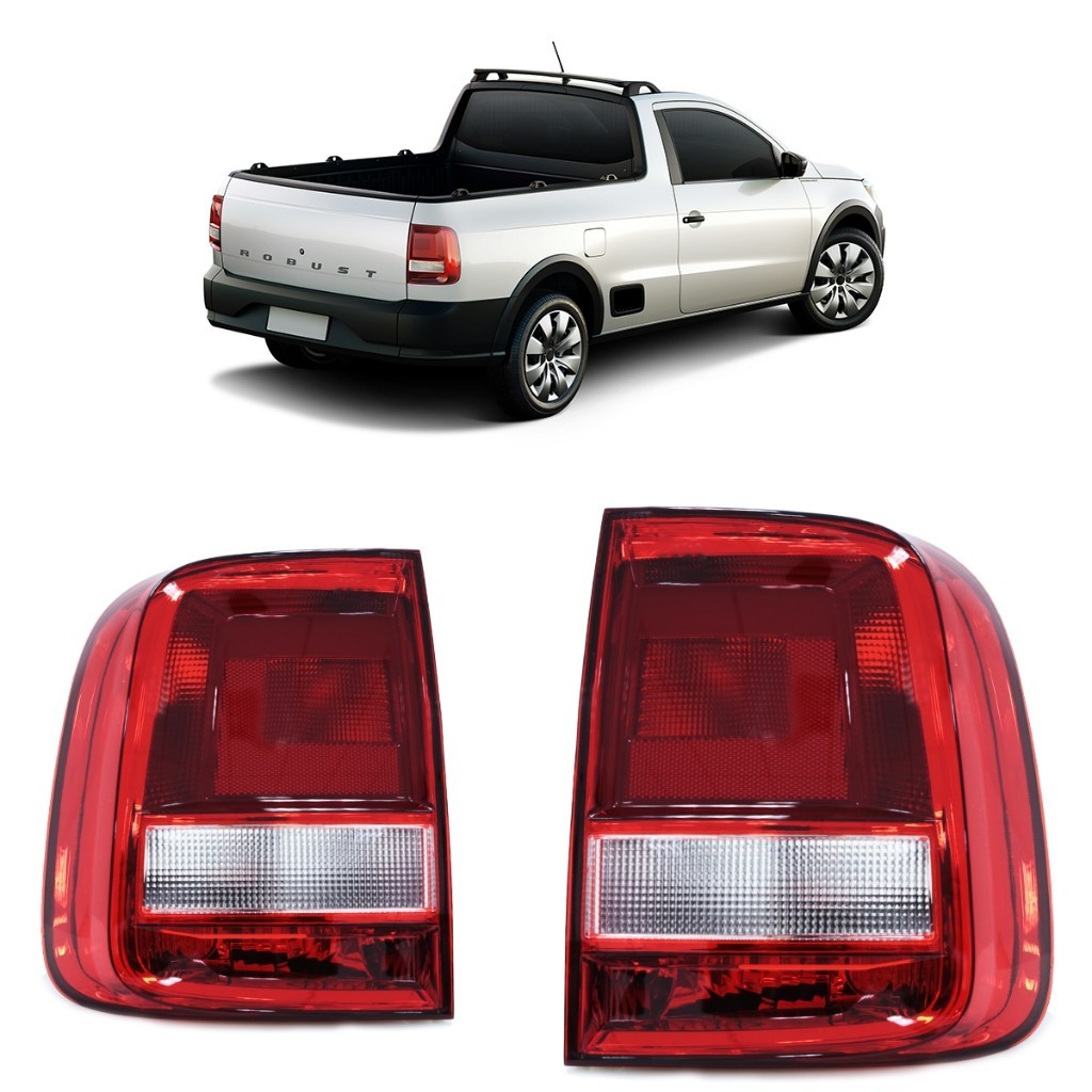 Lanterna Traseira Saveiro G8 2019 2020 2021 2022 Bicolor Lente Estriada Acrilico em Oferta na Shopee