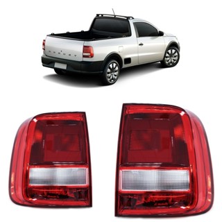 Lanterna Traseira Saveiro G8 2019 2020 2021 2022 Bicolor Lente Estriada Acrilico em Oferta na Shopee