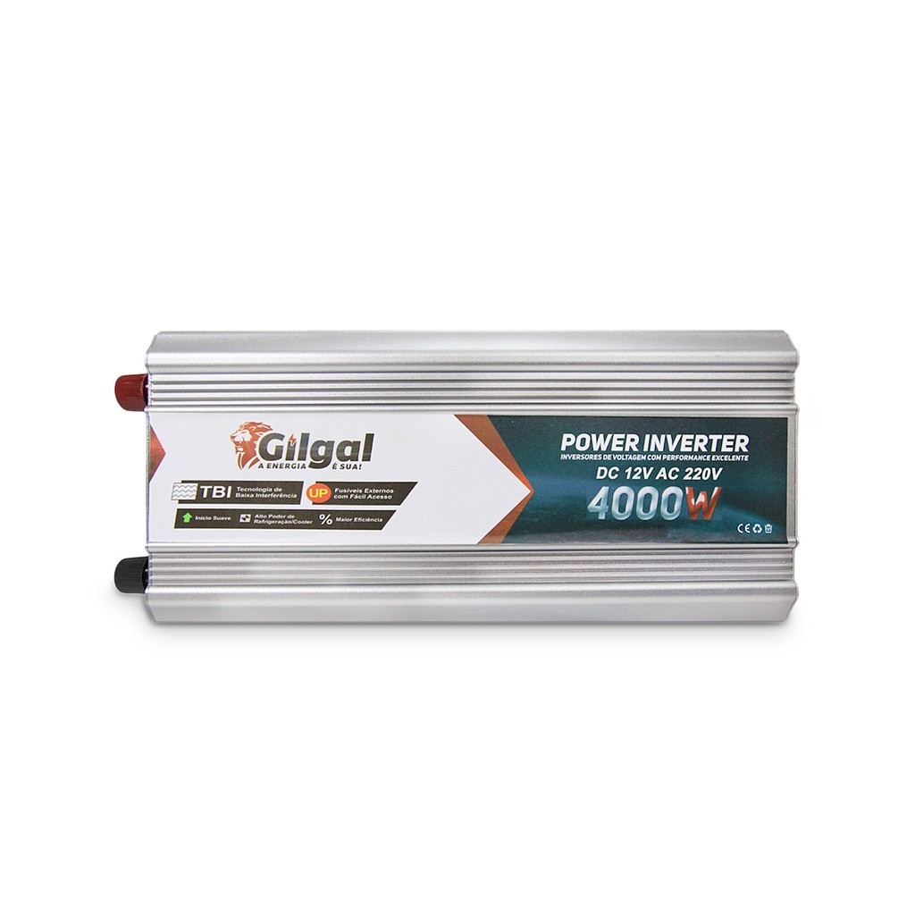 Inversor De Voltagem Gilgal 4000w 12v P/ 220v Solar, Transforma Corrente Contínua Em Alternada