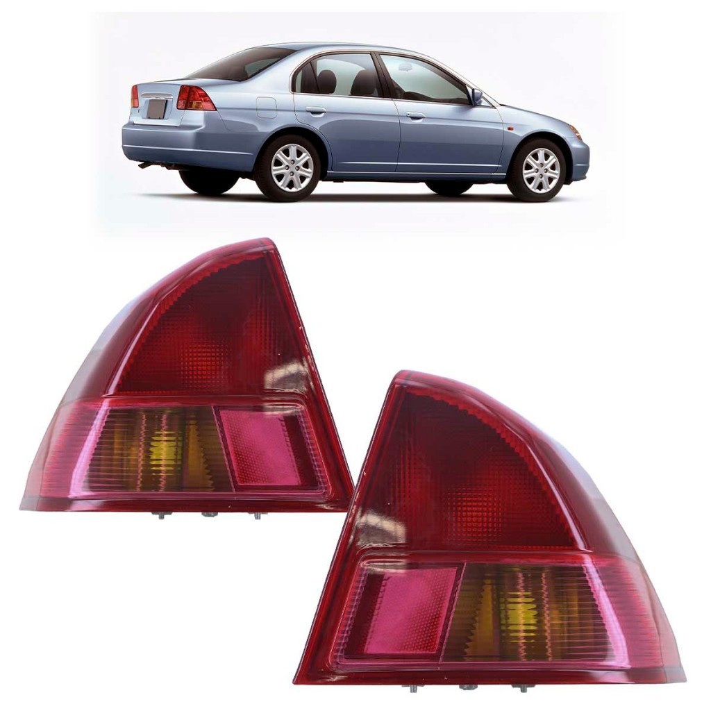 Par Lanterna Traseira Civic 2001 2002 2003 Canto Rubi Lente Lisa Acrilico em Oferta na Shopee