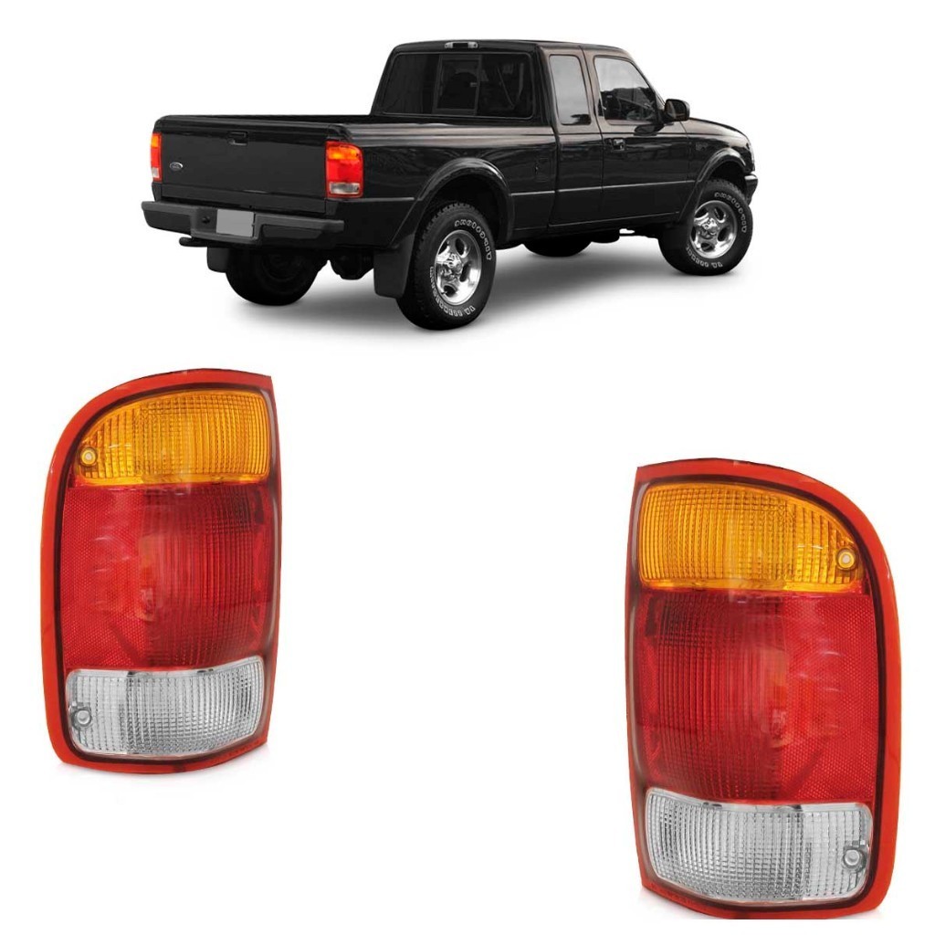 Par Lanterna Traseira Ranger 1998 1999 2000 2001 2002 2003 Tricolor Lente Acrilico - Spare Parts and Accessories for Vehicles