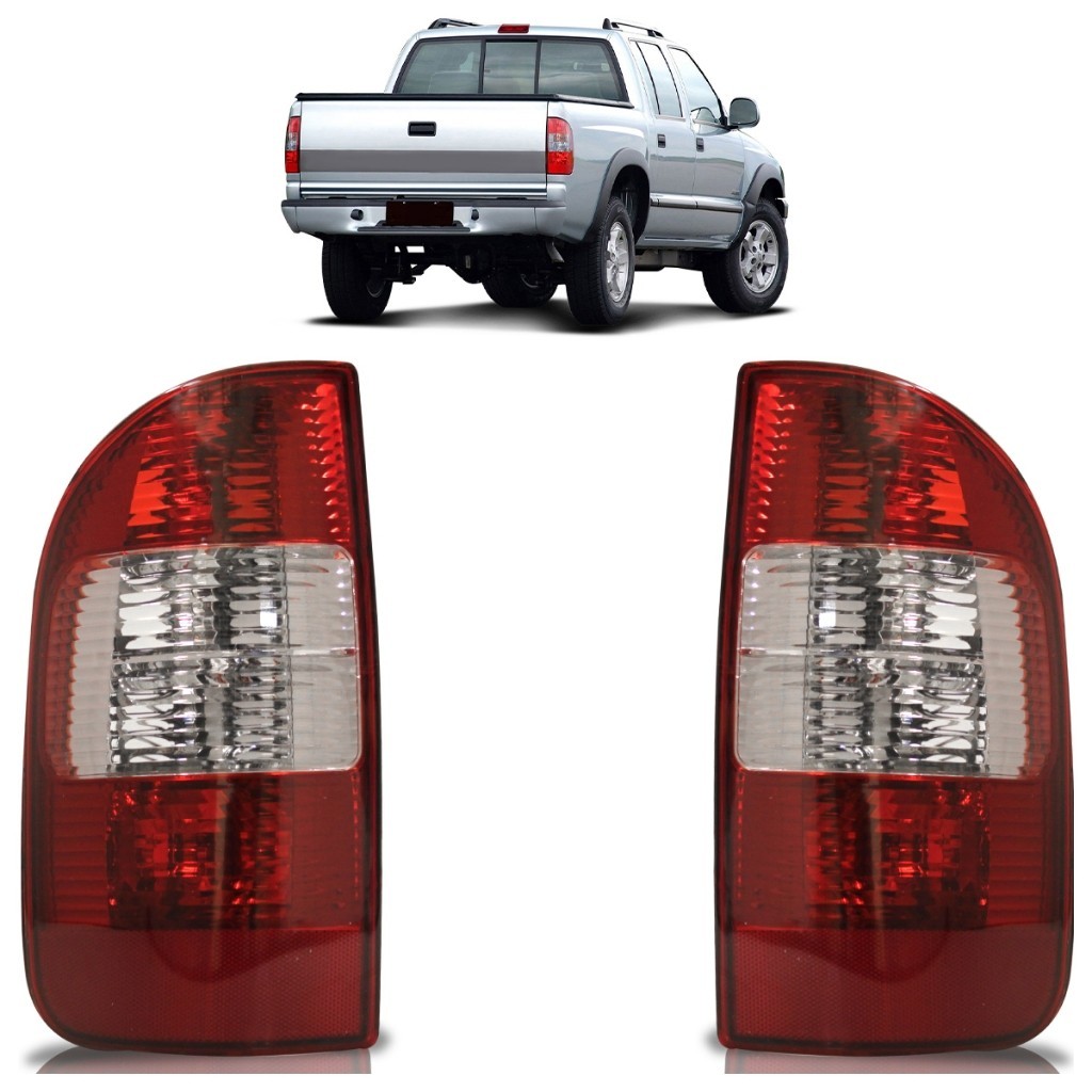 Par Lanterna Traseira S10 2001 2002 2003 2004 2005 2006 2007 A 2009 Bicolor Lente Estriada Acrilico em Oferta na Shopee