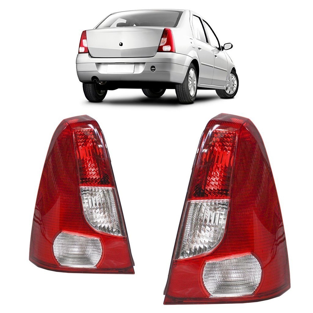Par Lanterna Traseira Logan 2007 2008 2009 2010 Bicolor - Spare Parts and Accessories for Vehicles