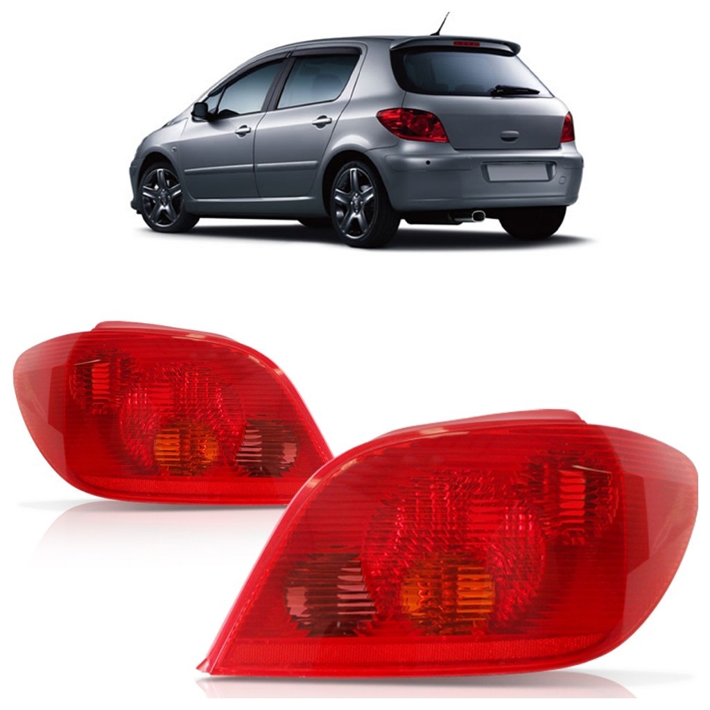 Par Lanterna Traseira 307 2003 2004 2005 2006 Rubi Lente Estriada Acrilico em Oferta na Shopee