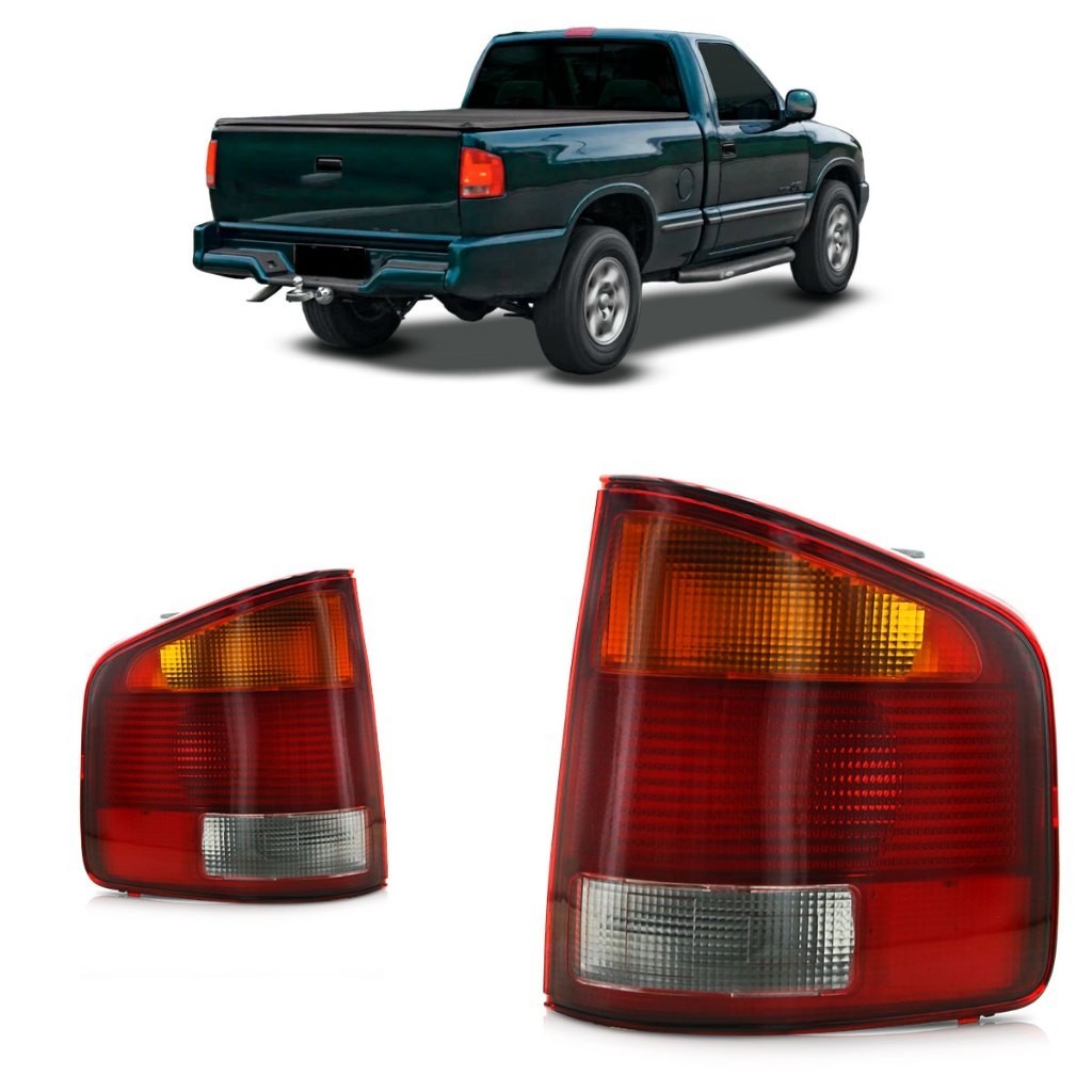 Par Lanterna Traseira S10 1996 1997 1998 1999 2000 Tricolor Lente Lisa Acrilico em Oferta na Shopee