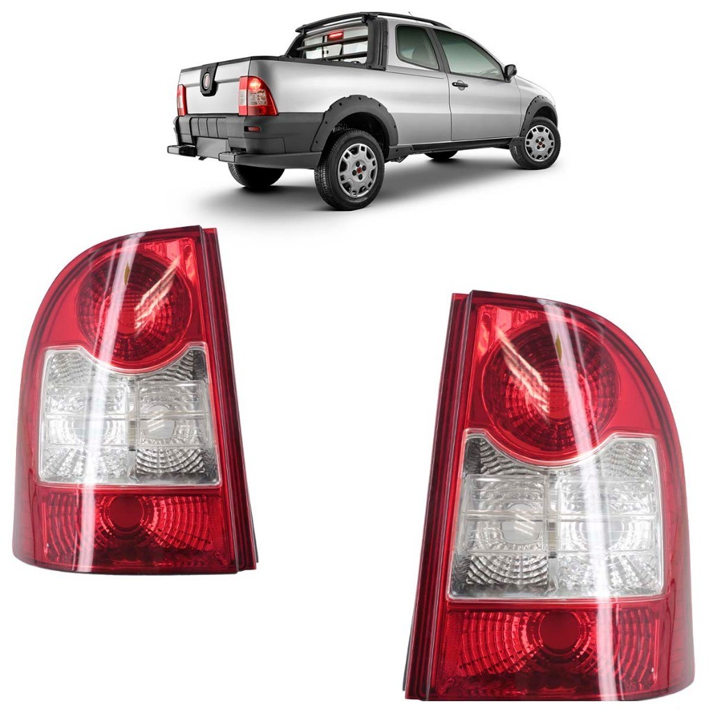 Par Lanterna Traseira Strada G4 2009 2010 2011 2012 2013 Bicolor Lente Acrilico - Spare Parts and Accessories for Vehicles