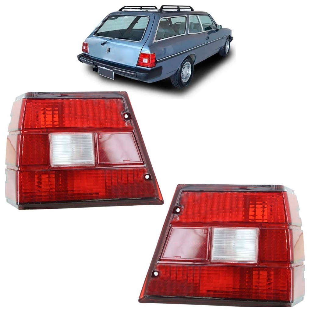 Par Lanterna Traseira Caravan 1980 1981 1982 1983 1984 1985 1986 A 1992 Bicolor Estriada Acrílico