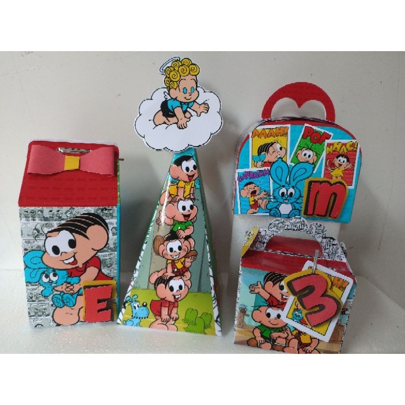 Personalizados TURMA DA MONICA 40 peças lembrancinha caixinhas de aniversário kit festa