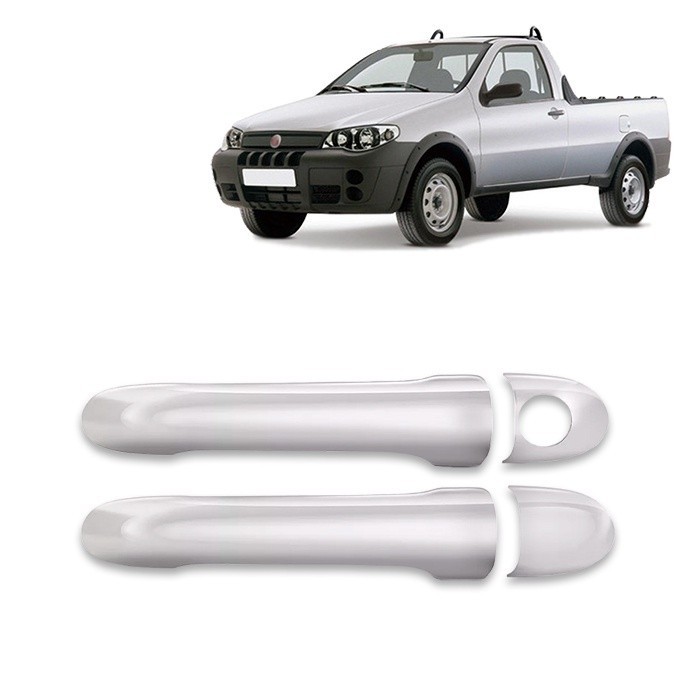 Par Aplique Cromado para Maçaneta Externa Palio Strada G3 G4 2005 á 2019 Nova Strada 2020 2021 2022 2023 2 Portas em Oferta na Shopee