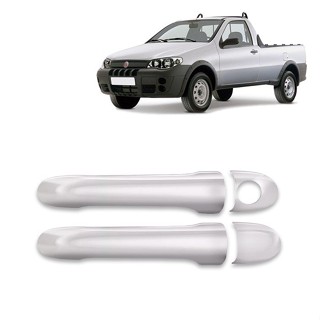 Par Aplique Cromado para Maçaneta Externa Palio Strada G3 G4 2005 á 2019 Nova Strada 2020 2021 2022 2023 2 Portas em Oferta na Shopee