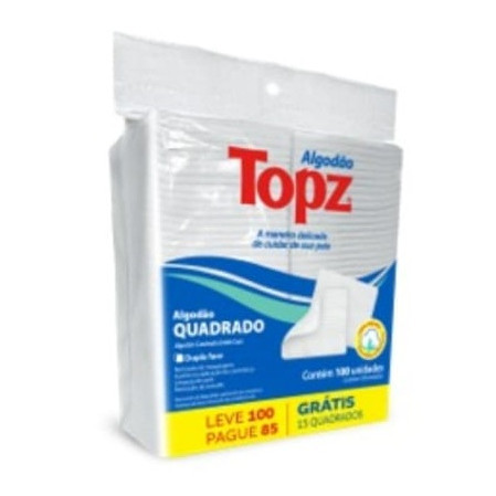 Quadrado de algodão dupla face TOPZ 100% algodão Cremer Leve 100 pague 85 zip-lock