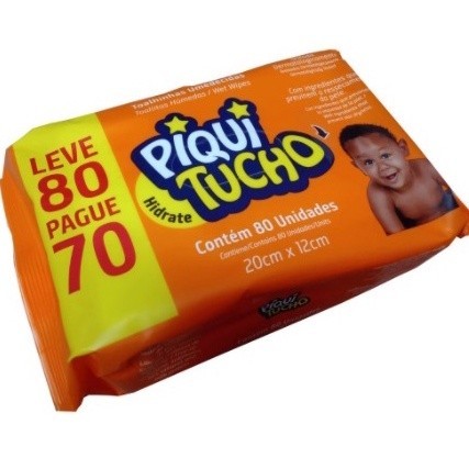 Toalha Lenço Umedecido PIQUITUCHO Feelclean Pague 70 Leve 80 Sem álcool Antisséptico Hipoalergênico sem parabenos