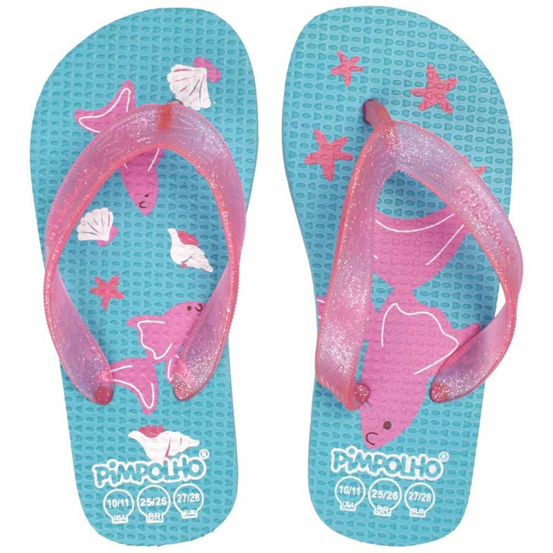 CHINELO PIMPOLHO INFANTIL KIDS VERDE ÁGUA PEIXES UTILIDADES E ACESSÓRIOS DO BEBÊ E CRIANÇA