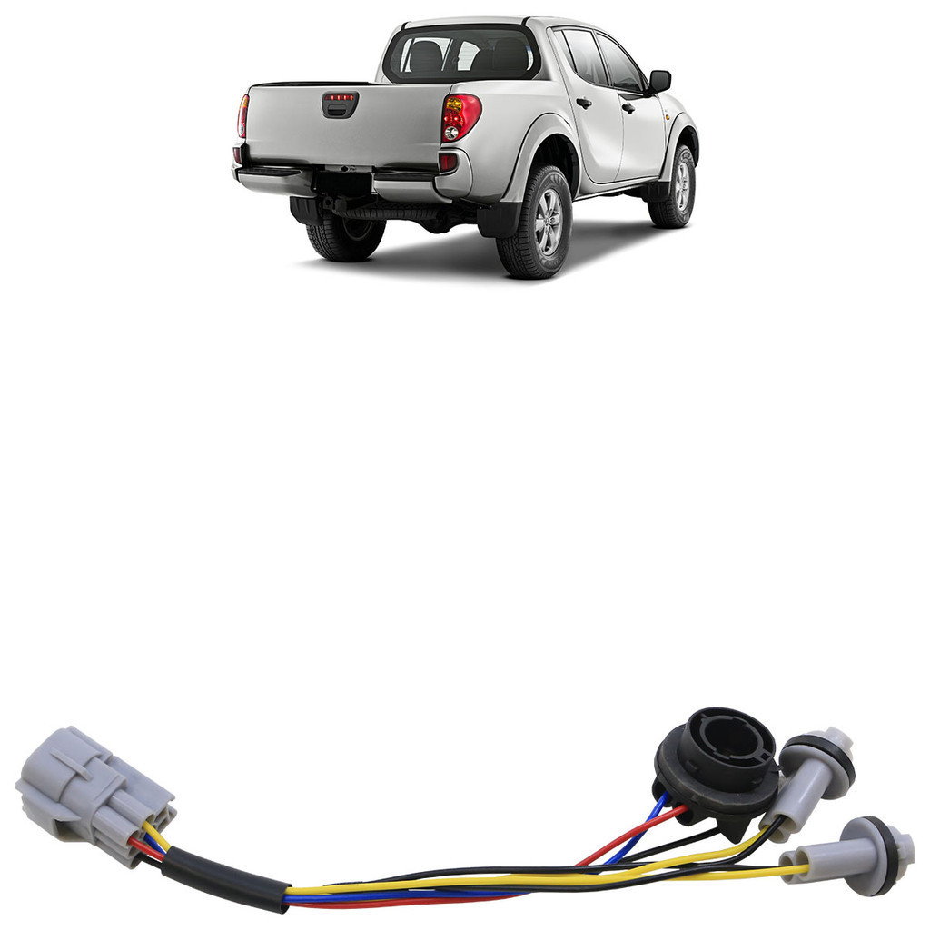 Soquete Lanterna Traseira L200 2007 2008 2009 2010 2011 Com Chicote - Spare Parts and Accessories for Vehicles