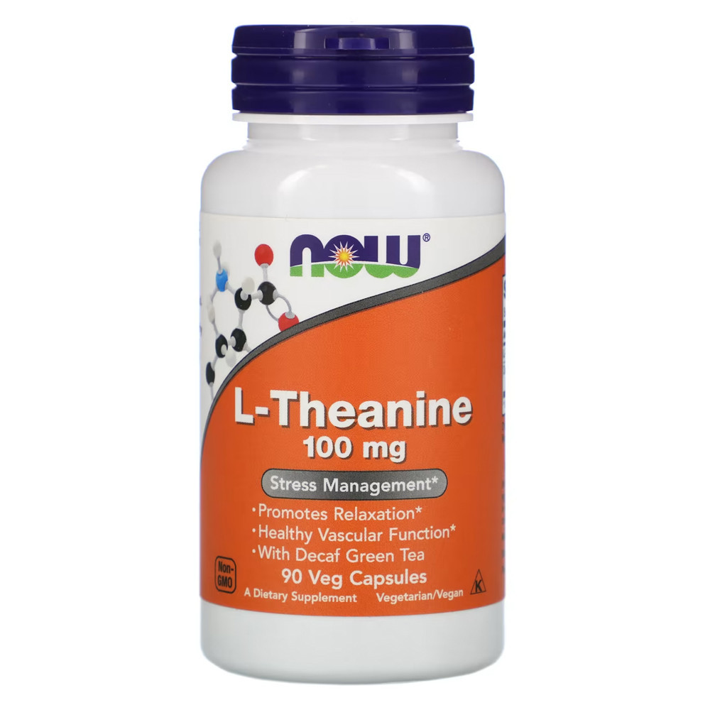 L-Theanine Teanina 100mg Now Foods 90 Veg Caps - Health