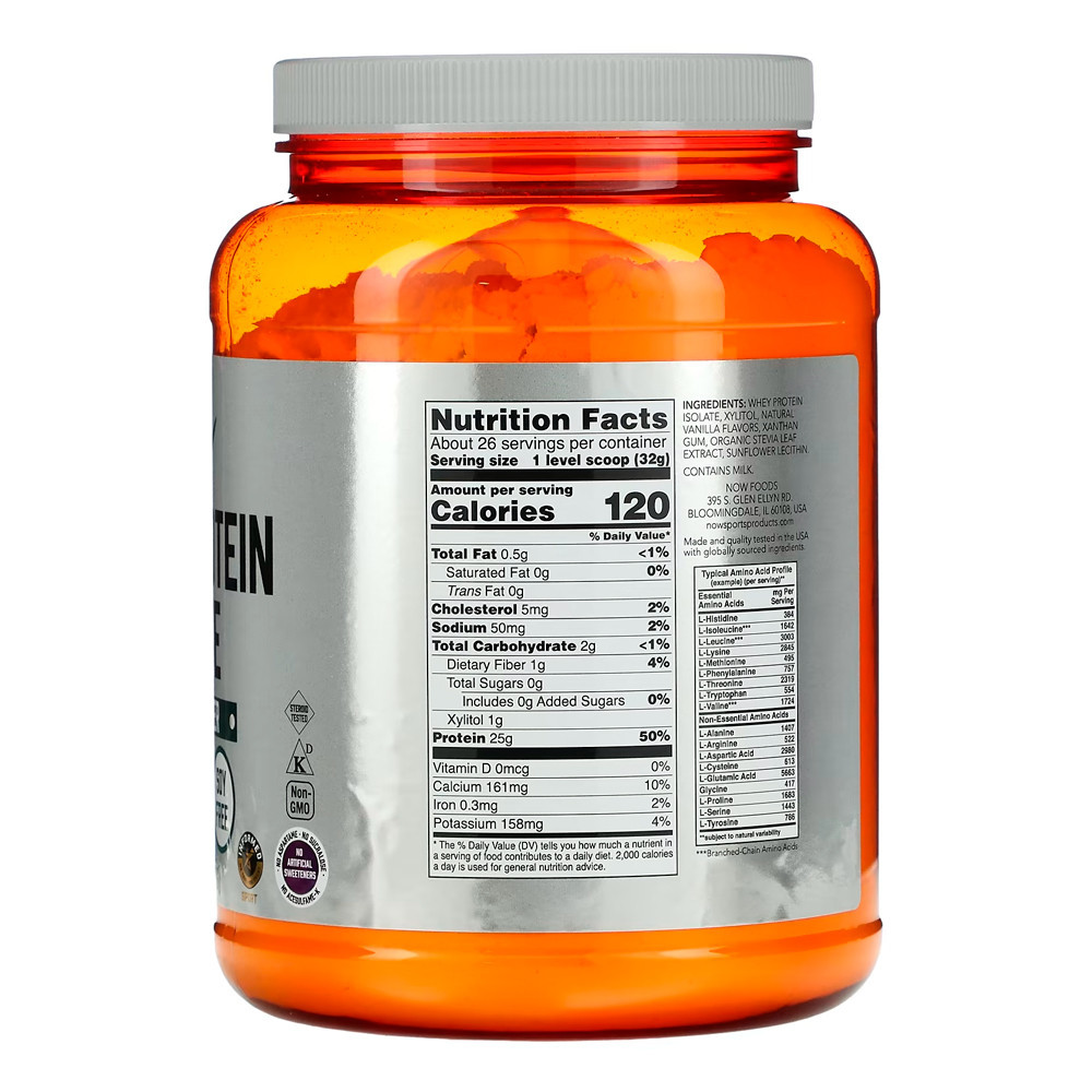 Detalhes do Whey Protein Pó Now Foods 816 g Sabor Baunilha Importado