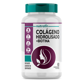 Colágeno Hidrolisado 500mg Nutralín 60 Comprimidos em Oferta na Shopee