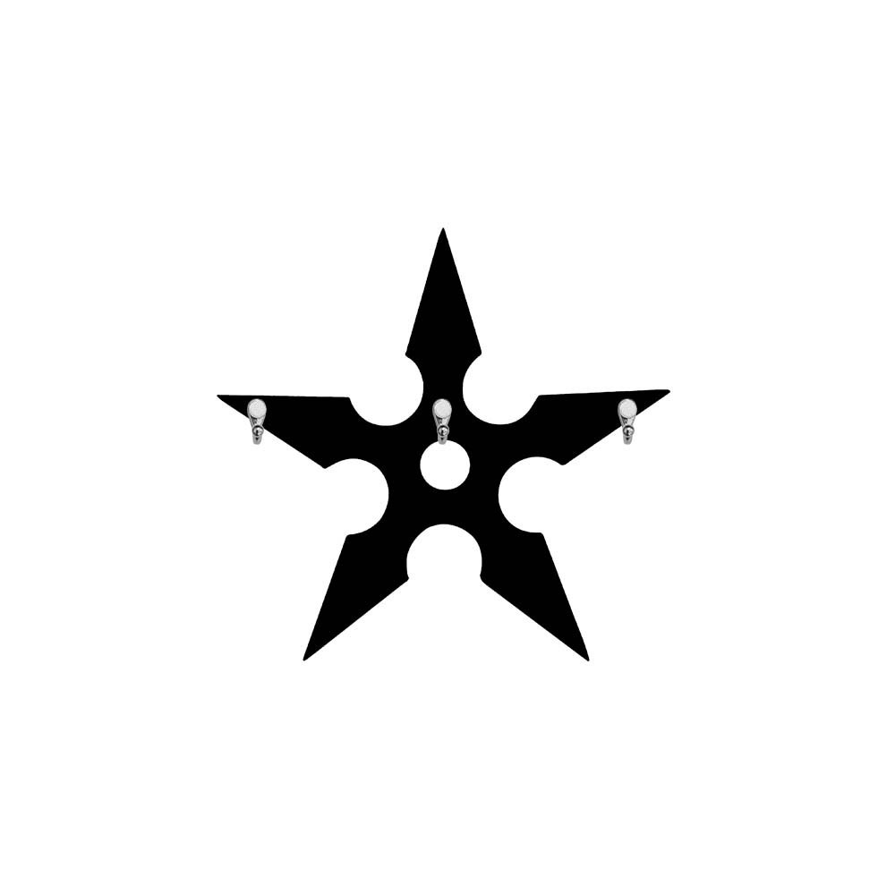 Gancho Porta Pano de Prato Vazado Shuriken Estrela Ninja