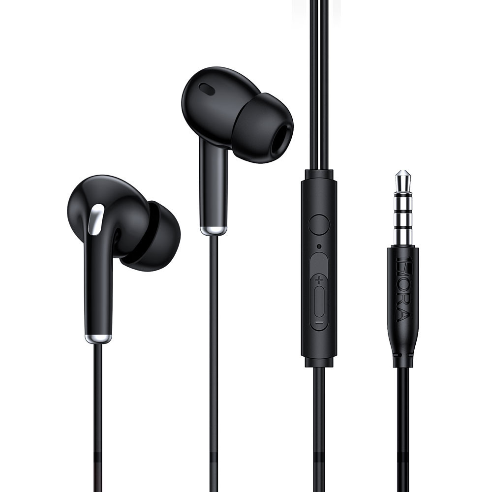 Fone de Ouvido Com Fio 1Hora Conector 3.5mm Cabo 1.1M Preto - Audio