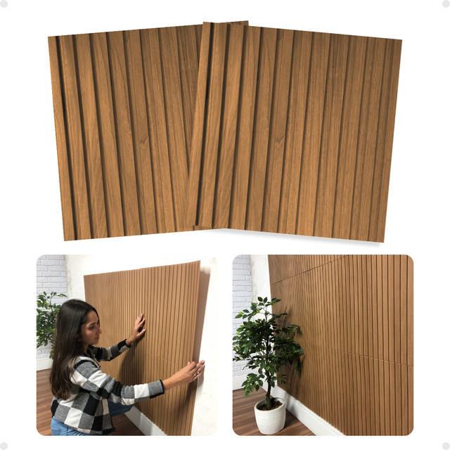 15un Placa Ripado 3D - Decoração Premium Para Parede - Placa 50x50cm