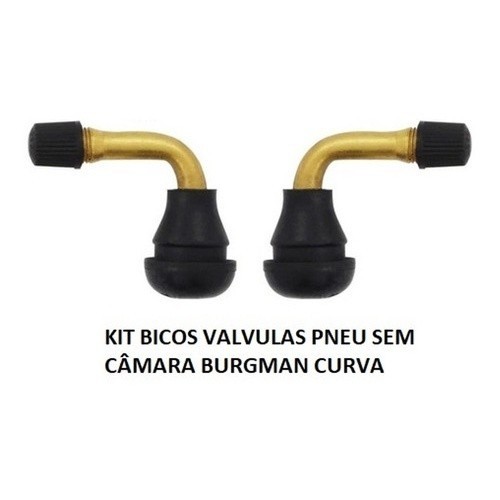 Kit 2 Bicos P/ Pneu Burgman / Scooter Sem Camara 90 Graus