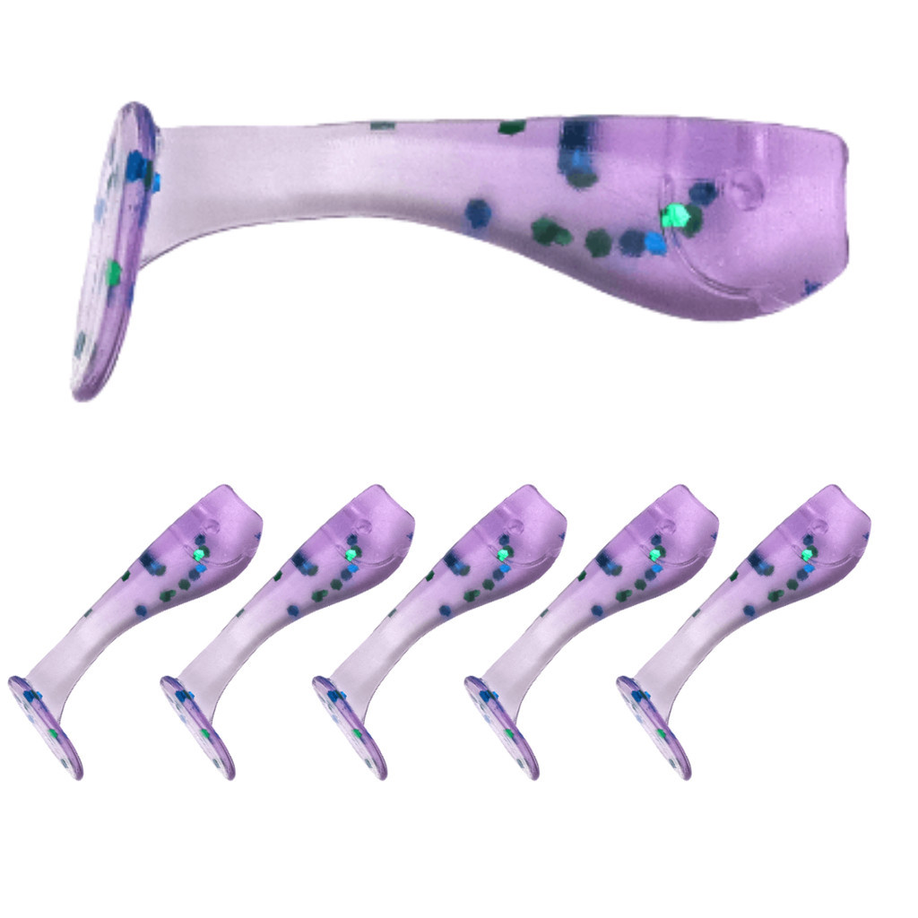 10 Iscas Micro Shad Girino 3cm Heckmann Ul Violeta Claro