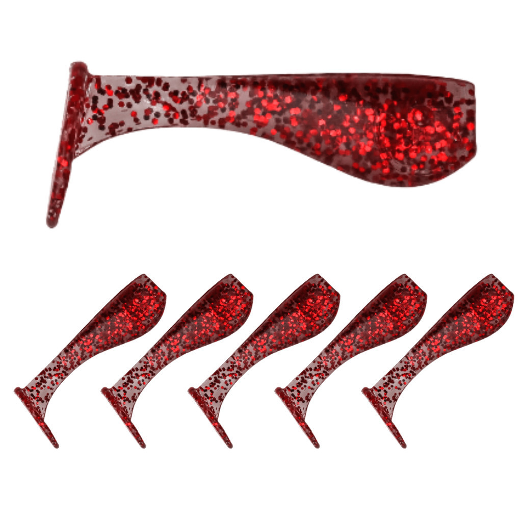 10 Iscas Micro Shad Girino 3cm Heckmann Ul Vermelho Pirulito