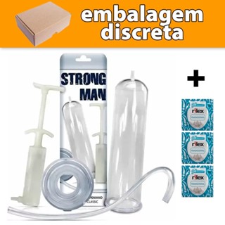 Kit Bomba peniana Strong Man Sexy Fantasy + 3 lubrificantes sachê em Oferta na Shopee