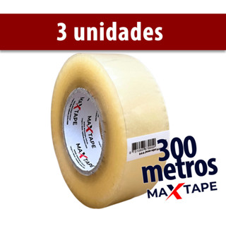 3 UNIDADES Fita adesiva larga 45mm x 300 metros - MaxTape em Oferta na Shopee