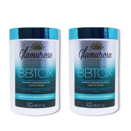 Glamurosa Redutor Capilar Capilar em massa Óleo Argan  - Kit  2x Botox 1kgTH - Thor Cosméticos