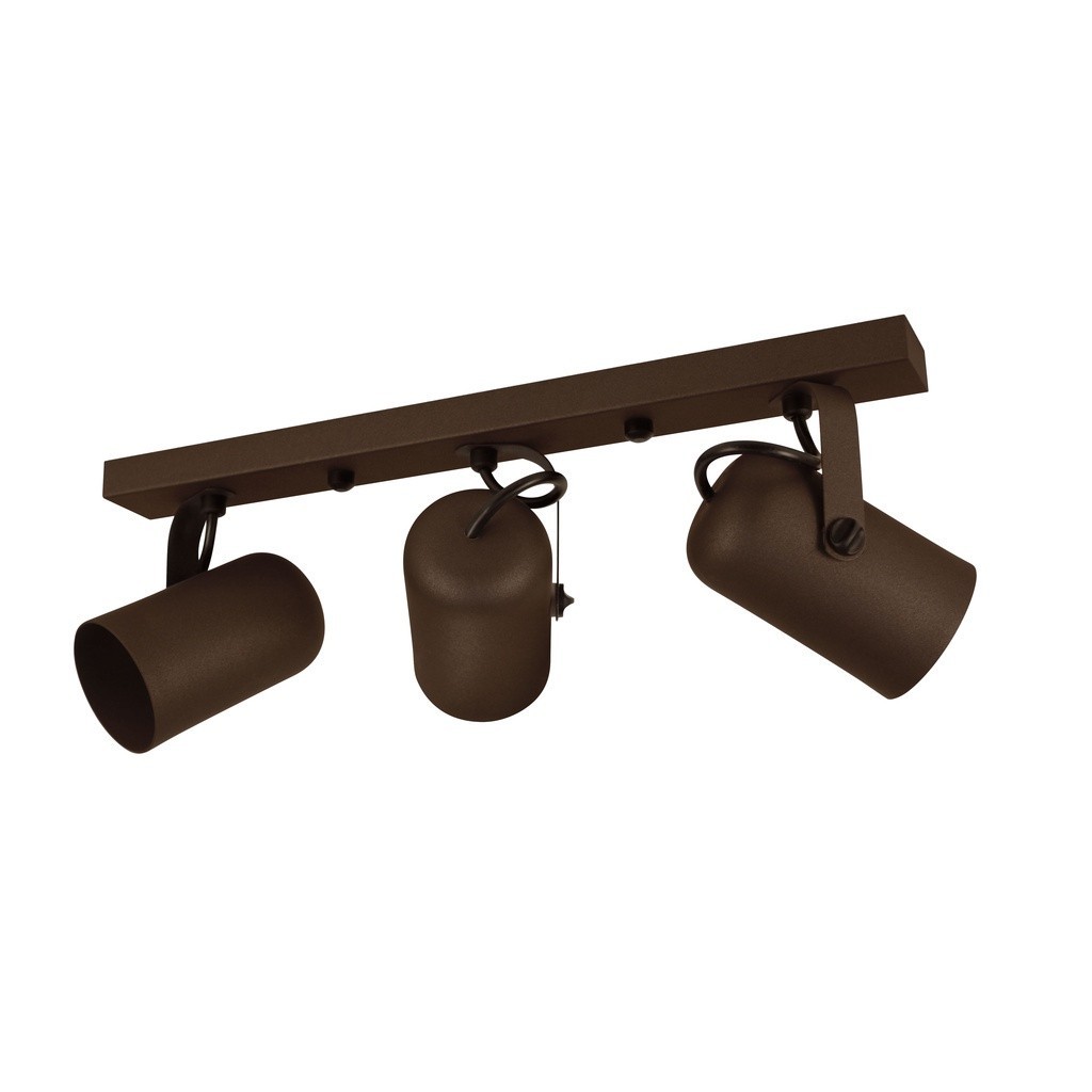 Luminária Teto Trilho 3 Spots Sobrepor Direcionáveis Luxo Marrom 1273 Alumínio E27 em Oferta na Shopee