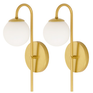 Kit 2 Luminarias Arandela Jabuticaba Globo Vidro Dourada em Oferta na Shopee