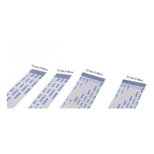4 Cabos Flat (13 E 23) Vias 40cm  Compatível  Para Plotter Bannerjet Dx6