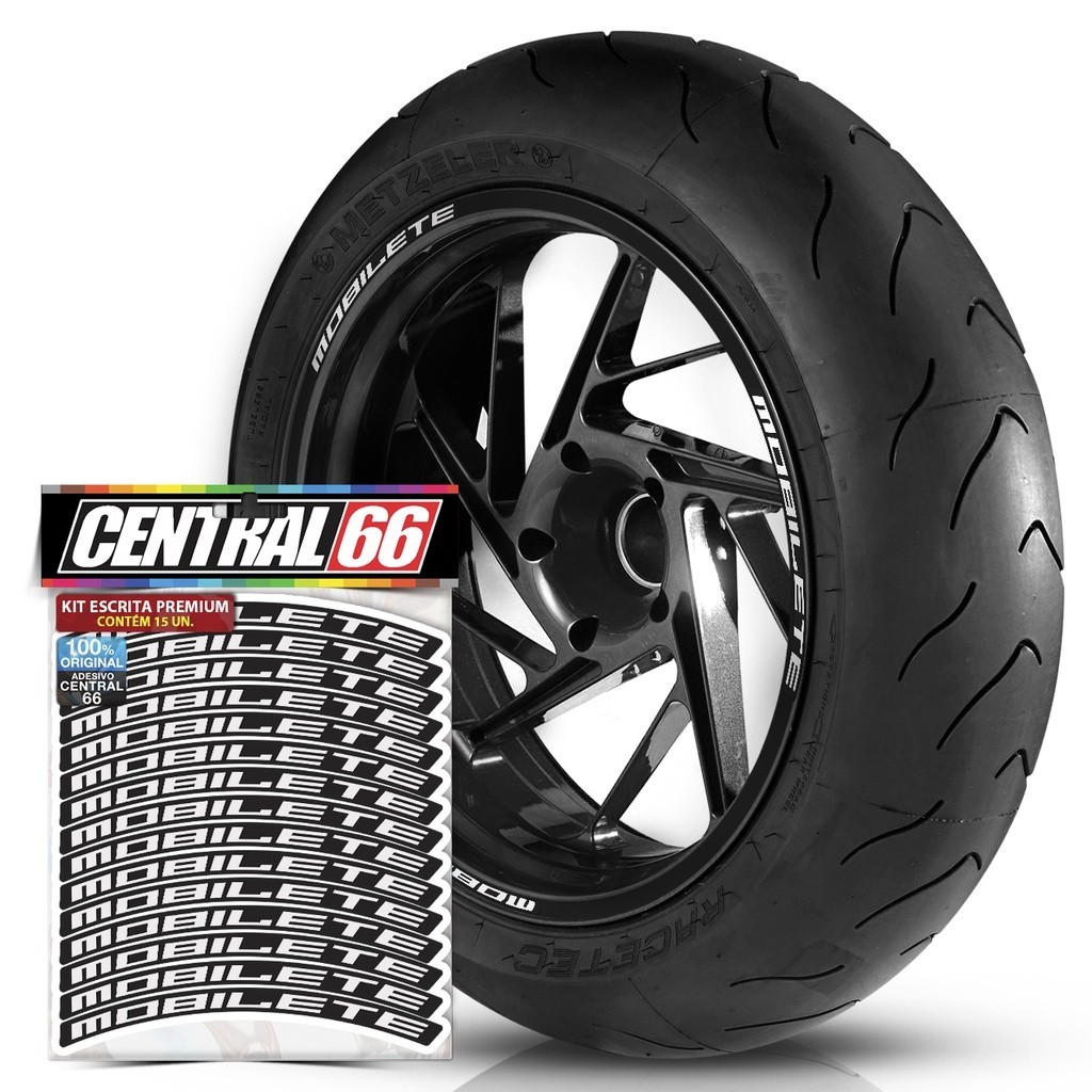Adesivos Kit Palavra Premium Compativel com MOBILETE Roda Refletivo Aro 13 ao 22 Kit Completo Automotivo