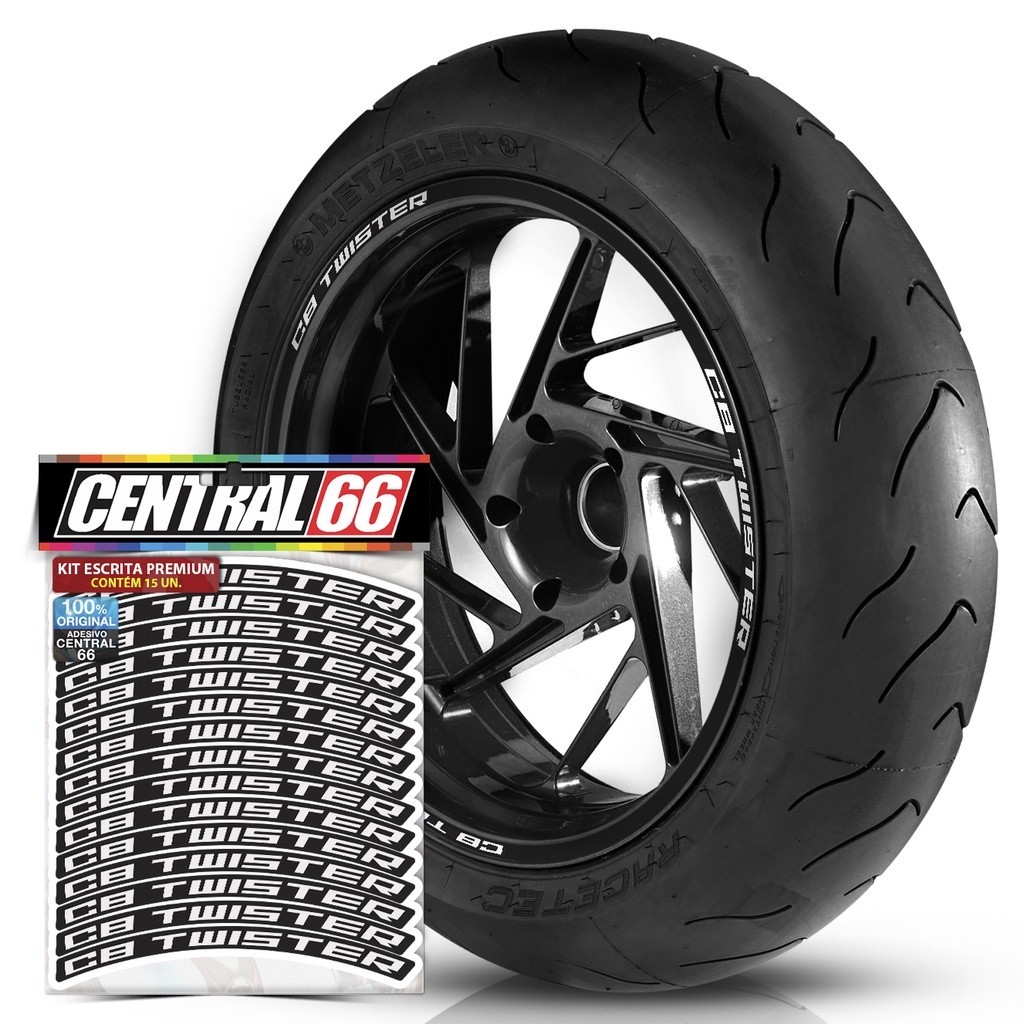 Adesivos Kit Palavra Premium Compativel com CB 250 TWISTER Roda Refletivo Aro 13 ao 22 Kit Completo Automotivo
