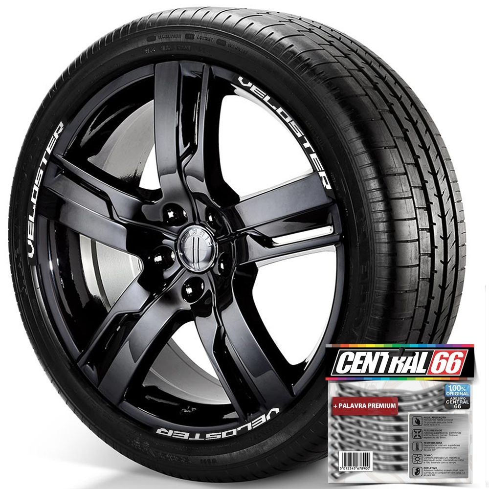 Adesivos Kit Palavra Premium Compativel com VELOSTER Roda Refletivo Aro 13 ao 22 Kit Completo Automotivo