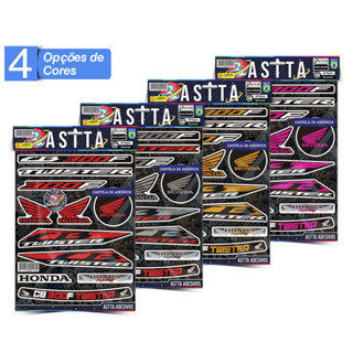 Cartela Adesivos Compativel com Honda CB 300F TWISTER Varias Cores Kit Envernizado Stickers para Moto Capacete em Oferta na Shopee