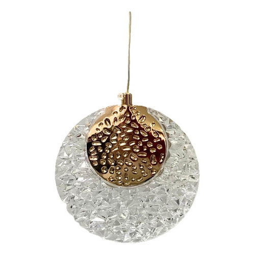 Lustre Teto Luminária Pendente Redonda Entalhada Crystal