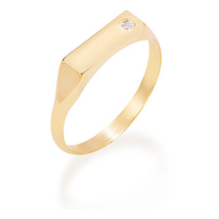 Anel  Retangular Liso Com Zircôniarommanel 512937 em Oferta na Shopee