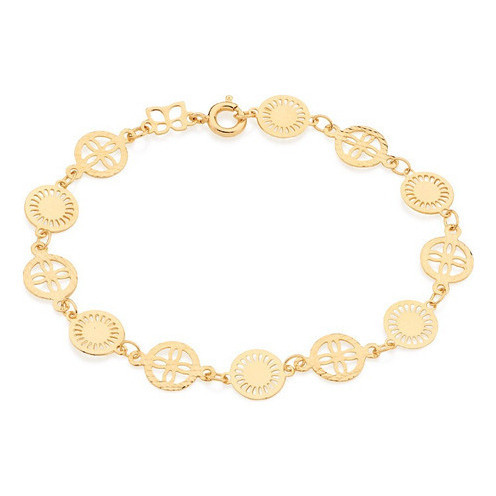 Pulseira Redonda Flor No Centro Med 18 Cm Rommanel 551200 em Oferta na Shopee