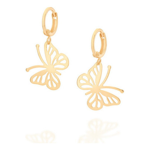 Brinco Argola  Borboletas Penduradas Rommanel 526776 em Oferta na Shopee