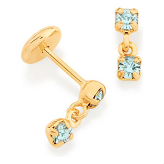 Brinco Infantil Cristais Quadrados. Rommanel 520248 em Oferta na Shopee