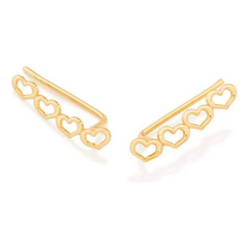 Brinco Ear Cuff Corações Vazados Rommanel 526493