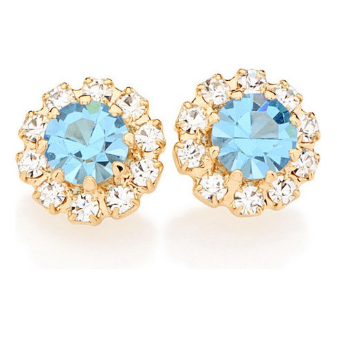 Brinco Flor Com Cristal Redondo Rommanel 523485 em Oferta na Shopee