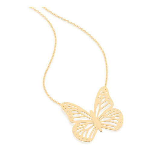 Gargantilha Borboleta Folheada A Ouro Rommanel 532123 em Oferta na Shopee