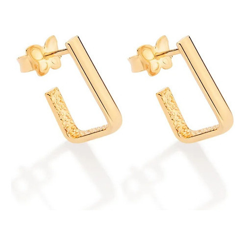 Brinco Rommanel Retangular Liso 527232 em Oferta na Shopee