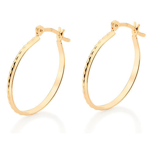 Brinco Rommanel Argola Fina Trabalhada Folheado Ouro 524371 em Oferta na Shopee