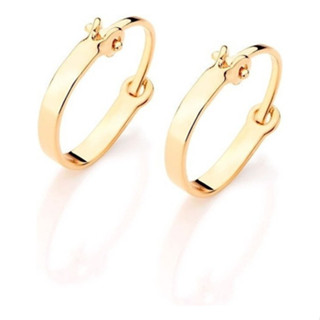 Brinco Argola Pequena Lisa Folheada Ouro Rommanel 520293 em Oferta na Shopee