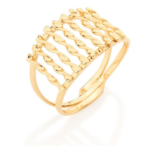 Anel Fios Torcidos Vazados  Rommanel 511045 em Oferta na Shopee