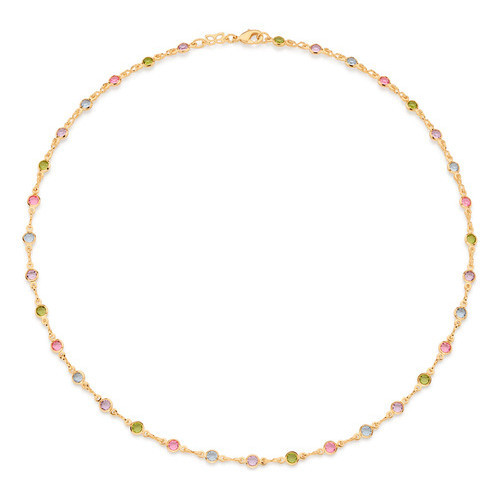 Gargantilha Formada Por Fio De Pedras Colori 530871 em Oferta na Shopee